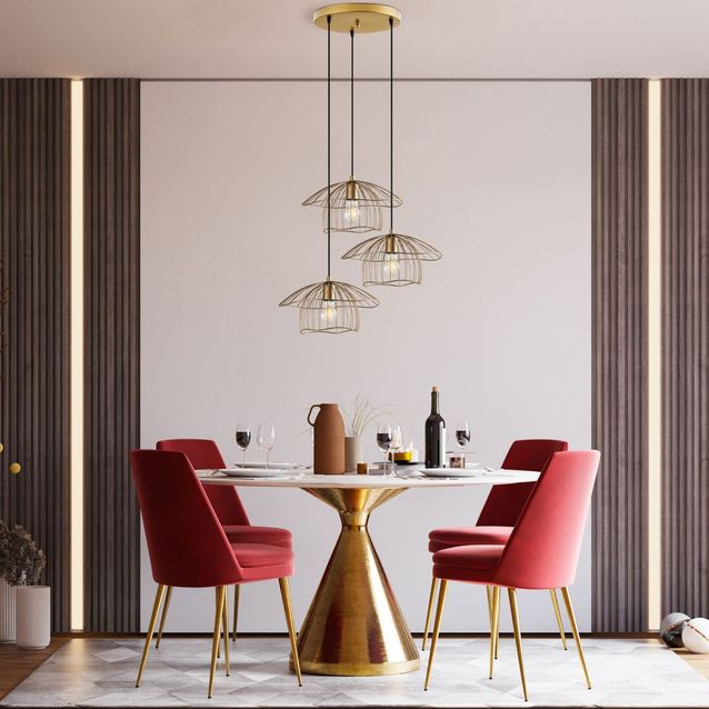 Riippuvalaisin Linento Lighting Mantar-6503-S-1, 3-osainen, kulta