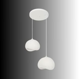 Riippuvalaisin Linento Lighting Yontu pyöreä 2-osainen valkoinen