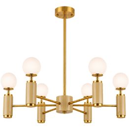 Riippuvalaisin Linento Lighting Moira-20202-E, 6-osainen, E27, keltainen