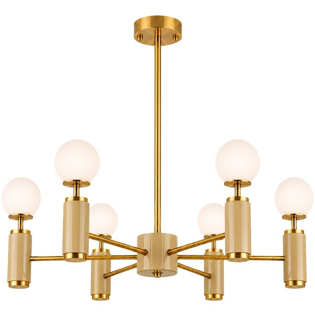 Riippuvalaisin Linento Lighting Moira-20202-E, 6-osainen, E27, keltainen