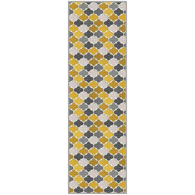 Matto Linento WOOYLK0058, 100x150cm, keltainen/harmaa