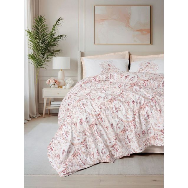 Parivuoteen vuodevaatesetti Linento Serava, beige/punainen