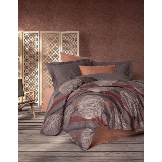 Parivuoteen vuodevaatesetti Linento Fluss, ruskea