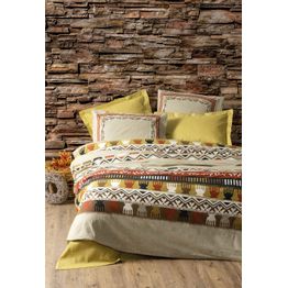 Parivuoteen pussilakanasetti Linento Magnus, 260x220cm + 50x80cm, sinapinkeltainen