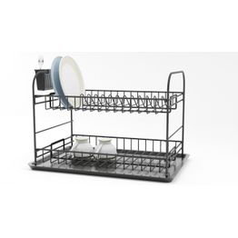 Astiankuivausteline Linento SM008-B, 2-tasoinen, musta