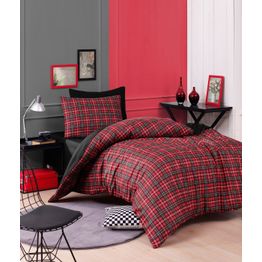 Pussilakanasetti Linento Iskoc, 155x200cm + 50x80cm, punainen