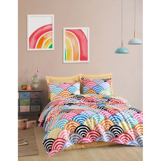 Parivuoteen päiväpeitto Linento Gokkusagi, 200x235cm, monivärinen