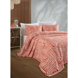 Parivuoteen päiväpeitto + 2 tyynyliinaa Linento Line Art, 200x230cm + 50x70cm, eri värejä