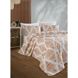 Päiväpeitto + tyynyliina Linento Segment, 160x230cm + 50x70cm, sinapinkeltainen