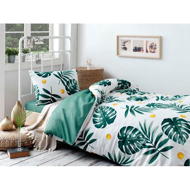 Vuodevaatesetti Linento Monstera, vihreä