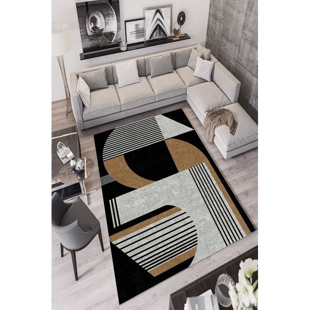 Matto Linento W725, mustavalkoinen/beige, eri kokoja