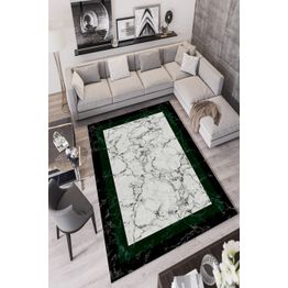 Käytävämatto Linento W848, 80x120cm, musta/vihreä