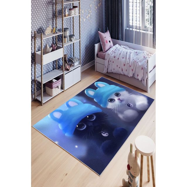 Lastenhuoneen matto Linento W1000, sininen, eri kokoja