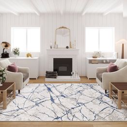 Matto Linento W1063, valkoinen/sininen, eri kokoja