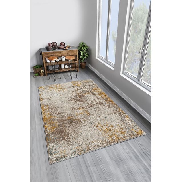 Käytävämatto Linento W1188, beige/ruskea, eri kokoja