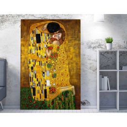 Canvas-taulu Linento Gustav Klimt - The Kiss, 70x100cm, monivärinen