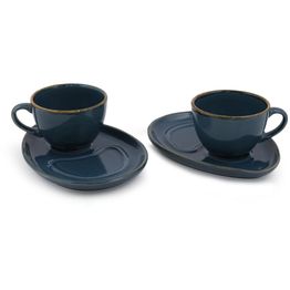 Kahviastiasto Linento Dawn, 4 osaa, sininen