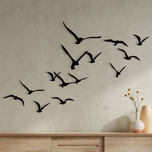 Metallinen seinäkoriste Linento Migration, musta