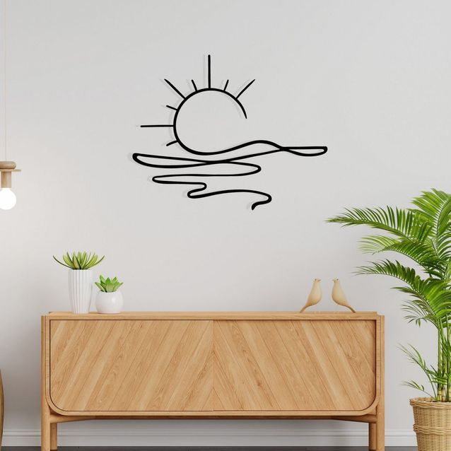 Metallinen seinäkoriste Linento Alborada, musta