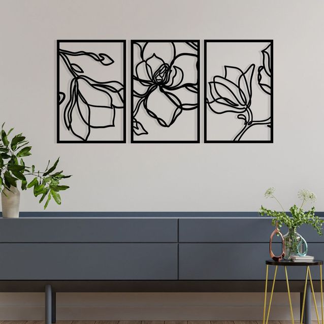 Metallinen seinäkoriste Linento Adda, musta