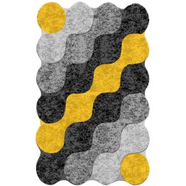 Matto Linento Circle 4 keltainen/harmaa, eri kokoja