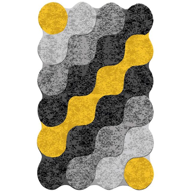 Matto Linento Circle 4 keltainen/harmaa, eri kokoja