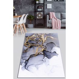 Matto Linento Ola De Oro, 100x180cm, harmaa/kulta