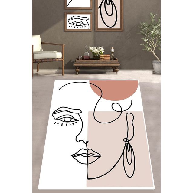 Käytävämatto Linento Silueta, beige, eri kokoja