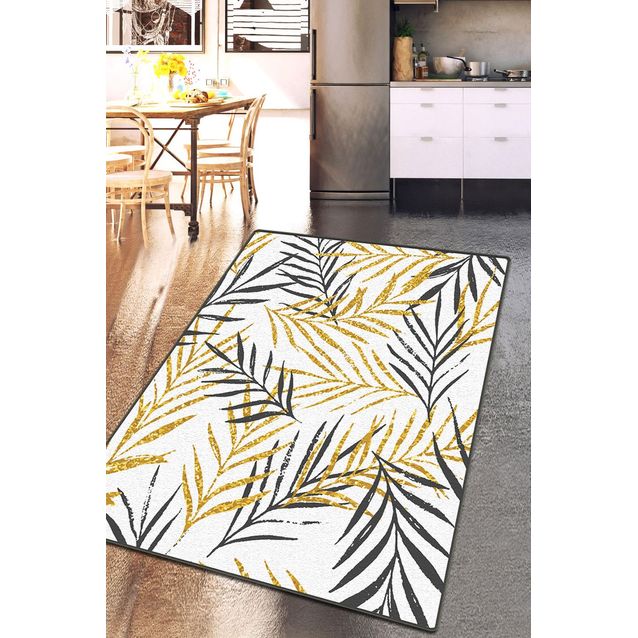 Käytävämatto Linento Acacia Djt, 80x100cm, valkoinen/kulta