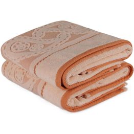 Käsipyyhe Linento 50x90 cm oranssi 2 kpl