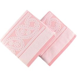 Käsipyyhe Linento 50x90 cm hempeä vaaleanpunainen 2 kpl