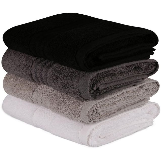 Käsipyyhe Linento 50x90 cm valkoinen/harmaa/musta 4 kpl