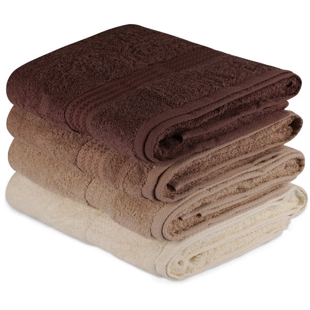 Kylpypyyhe Linento Rainbow 70x140cm valkoinen/beige/ruskea 4kpl