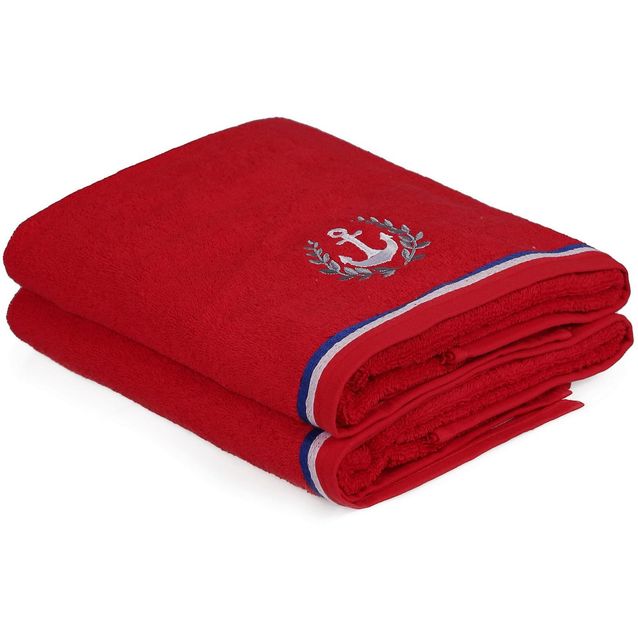 Kylpypyyhe Linento 70x140 cm punainen 2 kpl