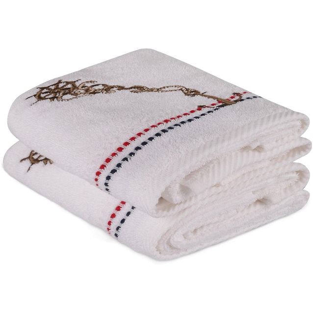 Käsipyyhe Linento 50x90 cm ankkuri valkoinen 2 kpl