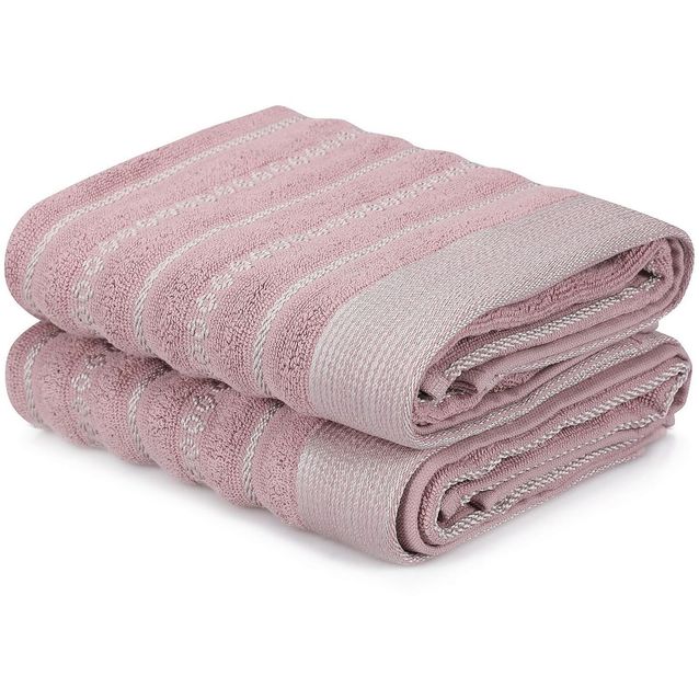 Käsipyyhe Linento Saheser 50x90 cm raita roosa 2 kpl