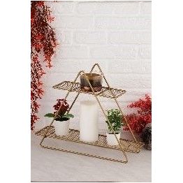 Pöytähylly Linento Furniture Piramit, antiikkimessinki