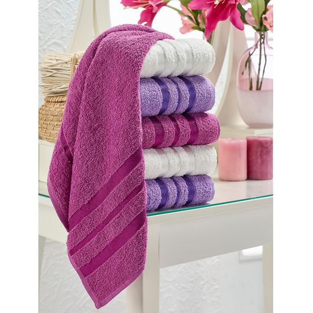 Käsipyyhe Linento 50x85 cm liila/valkoinen 6 kpl