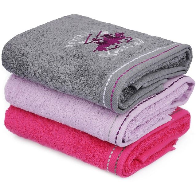 Käsipyyhe Linento Beverly Hills Polo Club 50x90 cm roosa/harmaa/liila