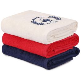 Käsipyyhe Linento Beverly Hills Polo Club 50x90 cm punainen/valkoinen/sininen