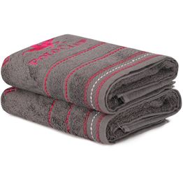 Käsipyyhe Linento Beverly Hills Polo Club 50x90 cm tumma harmaa 2 kpl