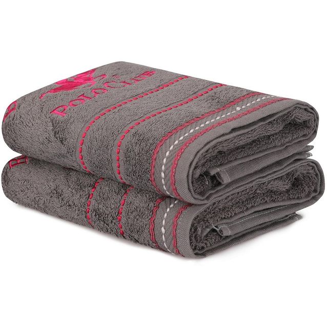 Käsipyyhe Linento Beverly Hills Polo Club 50x90 cm tumma harmaa 2 kpl