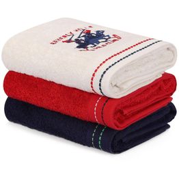 Käsipyyhe Linento Beverly Hills Polo Club 50x90 cm valkoinen/punainen/sininen