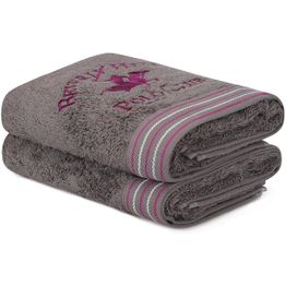 Käsipyyhe Linento Beverly Hills Polo Club 50x90 cm tummanharmaa 2 kpl