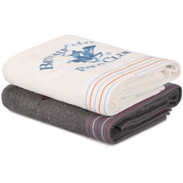 Käsipyyhe Linento Beverly Hills Polo Club 50x90 cm tummanharmaa/valkoinen 2 kpl