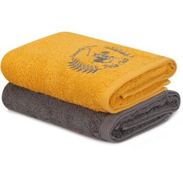Käsipyyhe Linento Beverly Hills Polo Club 50x90 cm harmaa/keltainen 2 kpl