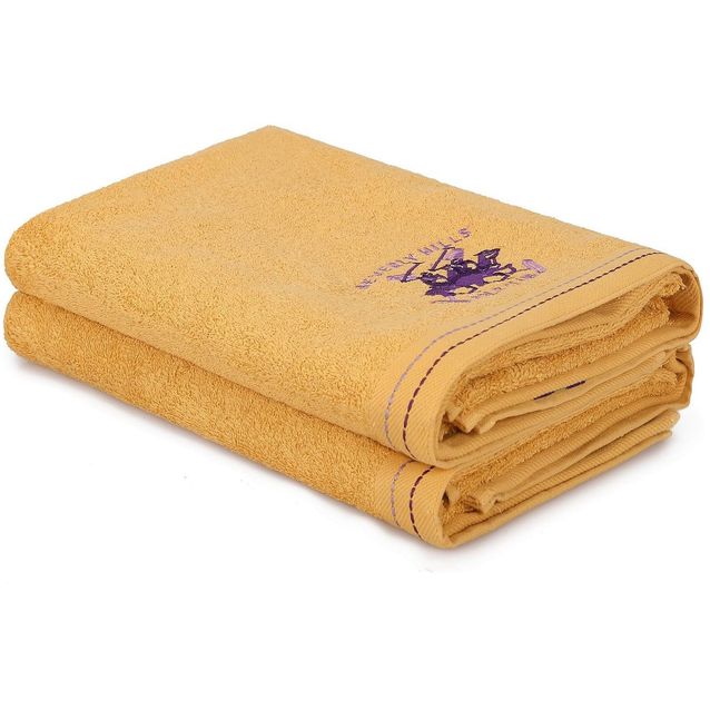Pyyhe Linento Beverly Hills Polo Club logo keltainen 2 kpl eri kokoja