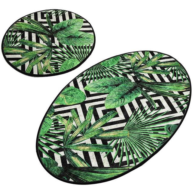 Kylpyhuonemattosetti Linento Tropic, 2kpl, vihreä