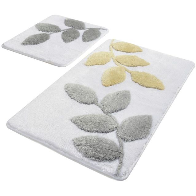 Kylpyhuonemattosetti Linento Innovia, 2kpl, harmaa/keltainen