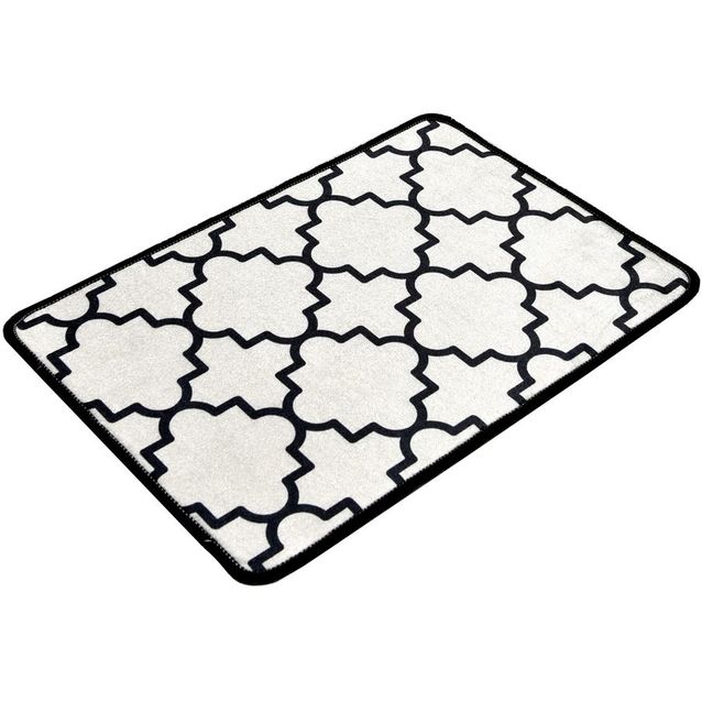 Kylpyhuonematto Linento Kupa, valkoinen/musta